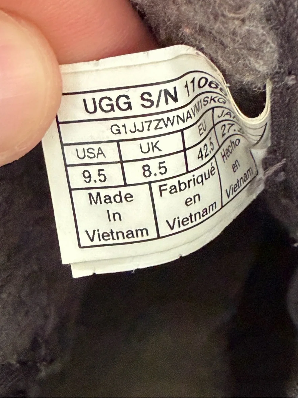 UGG Harkley Charcoal Grey Suede Sheepskin Chukka Desert Boots Shoes Men Size 9.5